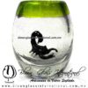 Tequilero barril con Escorpión y Borde de color, Fábrica de Vidrio Soplado Artesanal, made in México - Blown Glass Factory Store Tonala, Handcraft, Handmade.