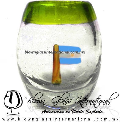 Tequilero barril con Bandera y Borde de color, Fábrica de Vidrio Soplado Artesanal, made in México - Blown Glass Factory Store Tonala, Handcraft, Handmade. Tequilero barril con Bandera y Borde de color, Fábrica de Vidrio Soplado Artesanal, made in México - Blown Glass Factory Store Tonala, Handcraft, Handmade.