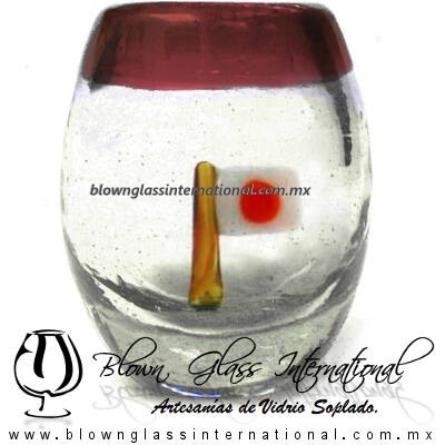 Tequilero barril con Bandera y Borde de color, Fábrica de Vidrio Soplado Artesanal, made in México - Blown Glass Factory Store Tonala, Handcraft, Handmade. Tequilero barril con Bandera y Borde de color, Fábrica de Vidrio Soplado Artesanal, made in México - Blown Glass Factory Store Tonala, Handcraft, Handmade.