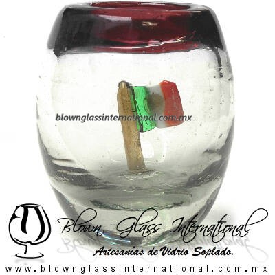 Tequilero barril con Bandera y Borde de color, Fábrica de Vidrio Soplado Artesanal, made in México - Blown Glass Factory Store Tonala, Handcraft, Handmade. Tequilero barril con Bandera y Borde de color, Fábrica de Vidrio Soplado Artesanal, made in México - Blown Glass Factory Store Tonala, Handcraft, Handmade.