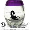 Tequilero barril con Escorpión y Borde de color, Fábrica de Vidrio Soplado Artesanal, made in México - Blown Glass Factory Store Tonala, Handcraft, Handmade.