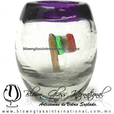 Tequilero barril con Bandera y Borde de color, Fábrica de Vidrio Soplado Artesanal, made in México - Blown Glass Factory Store Tonala, Handcraft, Handmade. Tequilero barril con Bandera y Borde de color, Fábrica de Vidrio Soplado Artesanal, made in México - Blown Glass Factory Store Tonala, Handcraft, Handmade.