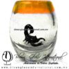 Tequilero barril con Escorpión y Borde de color, Fábrica de Vidrio Soplado Artesanal, made in México - Blown Glass Factory Store Tonala, Handcraft, Handmade.