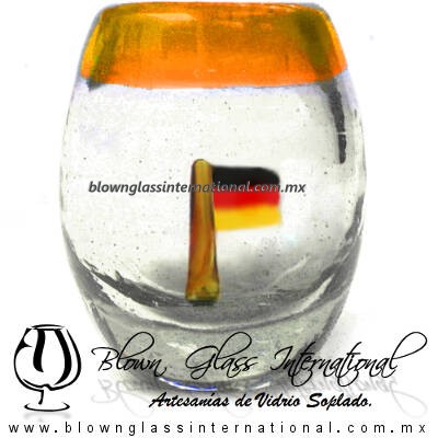 Tequilero barril con Bandera y Borde de color, Fábrica de Vidrio Soplado Artesanal, made in México - Blown Glass Factory Store Tonala, Handcraft, Handmade. Tequilero barril con Bandera y Borde de color, Fábrica de Vidrio Soplado Artesanal, made in México - Blown Glass Factory Store Tonala, Handcraft, Handmade.