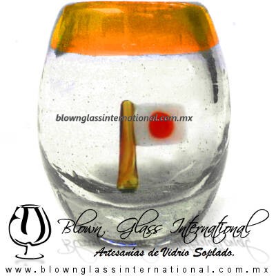 Tequilero barril con Bandera y Borde de color, Fábrica de Vidrio Soplado Artesanal, made in México - Blown Glass Factory Store Tonala, Handcraft, Handmade. Tequilero barril con Bandera y Borde de color, Fábrica de Vidrio Soplado Artesanal, made in México - Blown Glass Factory Store Tonala, Handcraft, Handmade.