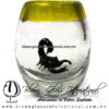 Tequilero barril con Escorpión y Borde de color, Fábrica de Vidrio Soplado Artesanal, made in México - Blown Glass Factory Store Tonala, Handcraft, Handmade.