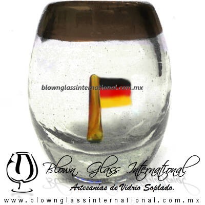 Tequilero barril con Bandera y Borde de color, Fábrica de Vidrio Soplado Artesanal, made in México - Blown Glass Factory Store Tonala, Handcraft, Handmade. Tequilero barril con Bandera y Borde de color, Fábrica de Vidrio Soplado Artesanal, made in México - Blown Glass Factory Store Tonala, Handcraft, Handmade.