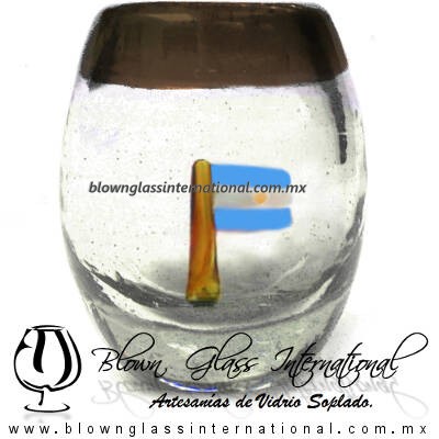 Tequilero barril con Bandera y Borde de color, Fábrica de Vidrio Soplado Artesanal, made in México - Blown Glass Factory Store Tonala, Handcraft, Handmade. Tequilero barril con Bandera y Borde de color, Fábrica de Vidrio Soplado Artesanal, made in México - Blown Glass Factory Store Tonala, Handcraft, Handmade.