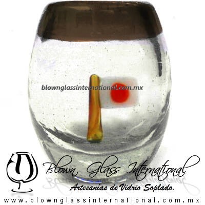 Tequilero barril con Bandera y Borde de color, Fábrica de Vidrio Soplado Artesanal, made in México - Blown Glass Factory Store Tonala, Handcraft, Handmade. Tequilero barril con Bandera y Borde de color, Fábrica de Vidrio Soplado Artesanal, made in México - Blown Glass Factory Store Tonala, Handcraft, Handmade.