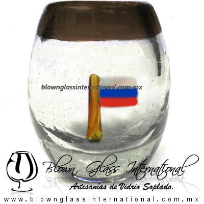 Tequilero barril con Bandera y Borde de color, Fábrica de Vidrio Soplado Artesanal, made in México - Blown Glass Factory Store Tonala, Handcraft, Handmade. Tequilero barril con Bandera y Borde de color, Fábrica de Vidrio Soplado Artesanal, made in México - Blown Glass Factory Store Tonala, Handcraft, Handmade.