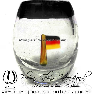 Tequilero barril con Bandera y Borde de color, Fábrica de Vidrio Soplado Artesanal, made in México - Blown Glass Factory Store Tonala, Handcraft, Handmade. Tequilero barril con Bandera y Borde de color, Fábrica de Vidrio Soplado Artesanal, made in México - Blown Glass Factory Store Tonala, Handcraft, Handmade.