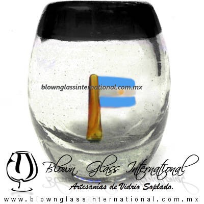 Tequilero barril con Bandera y Borde de color, Fábrica de Vidrio Soplado Artesanal, made in México - Blown Glass Factory Store Tonala, Handcraft, Handmade. Tequilero barril con Bandera y Borde de color, Fábrica de Vidrio Soplado Artesanal, made in México - Blown Glass Factory Store Tonala, Handcraft, Handmade.