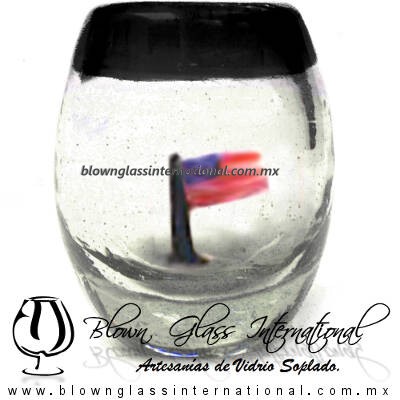Tequilero barril con Bandera y Borde de color, Fábrica de Vidrio Soplado Artesanal, made in México - Blown Glass Factory Store Tonala, Handcraft, Handmade. Tequilero barril con Bandera y Borde de color, Fábrica de Vidrio Soplado Artesanal, made in México - Blown Glass Factory Store Tonala, Handcraft, Handmade.