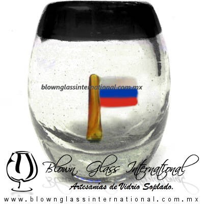 Tequilero barril con Bandera y Borde de color, Fábrica de Vidrio Soplado Artesanal, made in México - Blown Glass Factory Store Tonala, Handcraft, Handmade. Tequilero barril con Bandera y Borde de color, Fábrica de Vidrio Soplado Artesanal, made in México - Blown Glass Factory Store Tonala, Handcraft, Handmade.