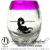 Tequilero barril con Escorpión y Borde de color, Fábrica de Vidrio Soplado Artesanal, made in México - Blown Glass Factory Store Tonala, Handcraft, Handmade.