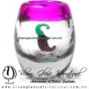 Tequilero barril con Chile y Borde de color, Fábrica de Vidrio Soplado Artesanal, made in México - Blown Glass Factory Store Tonala, Handcraft, Handmade.