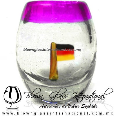 Tequilero barril con Bandera y Borde de color, Fábrica de Vidrio Soplado Artesanal, made in México - Blown Glass Factory Store Tonala, Handcraft, Handmade. Tequilero barril con Bandera y Borde de color, Fábrica de Vidrio Soplado Artesanal, made in México - Blown Glass Factory Store Tonala, Handcraft, Handmade.