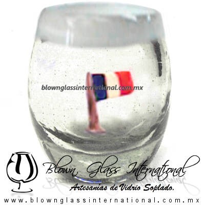 Tequilero barril con Bandera y Borde de color, Fábrica de Vidrio Soplado Artesanal, made in México - Blown Glass Factory Store Tonala, Handcraft, Handmade. Tequilero barril con Bandera y Borde de color, Fábrica de Vidrio Soplado Artesanal, made in México - Blown Glass Factory Store Tonala, Handcraft, Handmade.