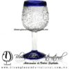 Copa Vino Granizado Natural Borde y Pie de Color Azul Cobalto, Fábrica de Vidrio Soplado Artesanal, made in México - Blown Glass Factory Store Tonala, Handcraft, Handmade. Copa Vino Granizado Natural Borde y Pie de Color Azul Cobalto, Fábrica de Vidrio Soplado Artesanal, made in México - Blown Glass Factory Store Tonala, Handcraft, Handmade.