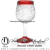 Copa Vino Granizado Natural Borde y Pie de Color Rojo, Fábrica de Vidrio Soplado Artesanal, made in México - Blown Glass Factory Store Tonala, Handcraft, Handmade. Copa Vino Granizado Natural Borde y Pie de Color Rojo, Fábrica de Vidrio Soplado Artesanal, made in México - Blown Glass Factory Store Tonala, Handcraft, Handmade.
