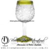 Copa Vino Granizado Natural Borde y Pie de Color Amarillo, Fábrica de Vidrio Soplado Artesanal, made in México - Blown Glass Factory Store Tonala, Handcraft, Handmade. Copa Vino Granizado Natural Borde y Pie de Color Amarillo, Fábrica de Vidrio Soplado Artesanal, made in México - Blown Glass Factory Store Tonala, Handcraft, Handmade.