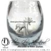 Tequilero barril Cristal con Caballo, Fábrica de Vidrio Soplado Artesanal, made in México - Blown Glass Factory Store Tonala, Handcraft, Handmade.