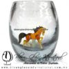 Tequilero barril Cristal con Caballo, Fábrica de Vidrio Soplado Artesanal, made in México - Blown Glass Factory Store Tonala, Handcraft, Handmade.