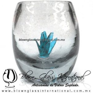 Tequilero barril Cristal con Agave, Fábrica de Vidrio Soplado Artesanal, made in México - Blown Glass Factory Store Tonala, Handcraft, Handmade.