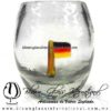 Tequilero barril Cristal con Bandera, Fábrica de Vidrio Soplado Artesanal, made in México - Blown Glass Factory Store Tonala, Handcraft, Handmade.
