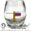 Tequilero barril Cristal con Bandera, Fábrica de Vidrio Soplado Artesanal, made in México - Blown Glass Factory Store Tonala, Handcraft, Handmade.