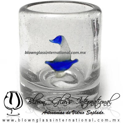 Tequilero Cilíndrico con Barco Velero, Fábrica de Vidrio Soplado Artesanal, made in México - Blown Glass Factory Store Tonala, Handcraft, Handmade. Tequilero Cilíndrico con Barco Velero, Fábrica de Vidrio Soplado Artesanal, made in México - Blown Glass Factory Store Tonala, Handcraft, Handmade.