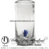 Tequilero Cilíndrico Cristal con Agave. Fábrica de Vidrio Soplado Artesanal, made in México - Blown Glass Factory Store Tonala, Handcraft, Handmade.