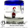 Tequilero Cilíndrico Cristal con Santa Claus y Borde de Color Azul Cobalto. Fábrica de Vidrio Soplado Artesanal, made in México - Blown Glass Factory Store Tonala, Handcraft, Handmade. Tequilero Cilíndrico Cristal con Santa Claus y Borde de Color Azul Cobalto. Fábrica de Vidrio Soplado Artesanal, made in México - Blown Glass Factory Store Tonala, Handcraft, Handmade.