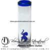 Tequilero Cilíndrico con Elefante y Borde de Color Azul Cobalto, Fábrica de Vidrio Soplado Artesanal, made in México - Blown Glass Factory Store Tonala, Handcraft, Handmade.