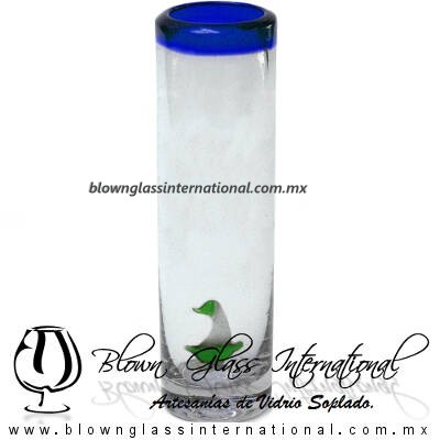 Tequilero Cilíndrico con Barco Velero y Borde de Color Azul Cobalto, Fábrica de Vidrio Soplado Artesanal, made in México - Blown Glass Factory Store Tonala, Handcraft, Handmade. Tequilero Cilíndrico con Barco Velero y Borde de Color Azul Cobalto, Fábrica de Vidrio Soplado Artesanal, made in México - Blown Glass Factory Store Tonala, Handcraft, Handmade.