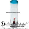 Tequilero Cilíndrico Cristal con Santa Claus y Borde de Color Azul Aguamarina. Fábrica de Vidrio Soplado Artesanal, made in México - Blown Glass Factory Store Tonala, Handcraft, Handmade. Tequilero Cilíndrico Cristal con Santa Claus y Borde de Color Azul Aguamarina. Fábrica de Vidrio Soplado Artesanal, made in México - Blown Glass Factory Store Tonala, Handcraft, Handmade.