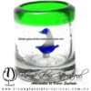Tequilero Cilíndrico con Barco Velero y Borde de Color Verde Jade, Fábrica de Vidrio Soplado Artesanal, made in México - Blown Glass Factory Store Tonala, Handcraft, Handmade. Tequilero Cilíndrico con Barco Velero y Borde de Color Verde Jade, Fábrica de Vidrio Soplado Artesanal, made in México - Blown Glass Factory Store Tonala, Handcraft, Handmade.