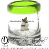 Tequilero Cilíndrico Cristal con Rancherito y Borde de Color Verde Lima. Fábrica de Vidrio Soplado Artesanal, made in México - Blown Glass Factory Store Tonala, Handcraft, Handmade. Tequilero Cilíndrico Cristal con Rancherito y Borde de Color Verde Lima. Fábrica de Vidrio Soplado Artesanal, made in México - Blown Glass Factory Store Tonala, Handcraft, Handmade.