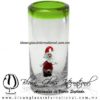 Tequilero Cilíndrico Cristal con Santa Claus y Borde de Color Verde Lima. Fábrica de Vidrio Soplado Artesanal, made in México - Blown Glass Factory Store Tonala, Handcraft, Handmade. Tequilero Cilíndrico Cristal con Santa Claus y Borde de Color Verde Lima. Fábrica de Vidrio Soplado Artesanal, made in México - Blown Glass Factory Store Tonala, Handcraft, Handmade.