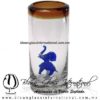 Tequilero Cilíndrico con Elefante y Borde de Color Ámbar, Fábrica de Vidrio Soplado Artesanal, made in México - Blown Glass Factory Store Tonala, Handcraft, Handmade.