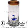 Tequilero Cilíndrico con Barco Velero y Borde de Color Ámbar, Fábrica de Vidrio Soplado Artesanal, made in México - Blown Glass Factory Store Tonala, Handcraft, Handmade. Tequilero Cilíndrico con Barco Velero y Borde de Color Ámbar, Fábrica de Vidrio Soplado Artesanal, made in México - Blown Glass Factory Store Tonala, Handcraft, Handmade.