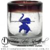 Tequilero Cilíndrico con Elefante y Borde de Color Amatista, Fábrica de Vidrio Soplado Artesanal, made in México - Blown Glass Factory Store Tonala, Handcraft, Handmade.
