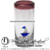 Tequilero Cilíndrico con Barco Velero y Borde de Color Amatista, Fábrica de Vidrio Soplado Artesanal, made in México - Blown Glass Factory Store Tonala, Handcraft, Handmade. Tequilero Cilíndrico con Barco Velero y Borde de Color Amatista, Fábrica de Vidrio Soplado Artesanal, made in México - Blown Glass Factory Store Tonala, Handcraft, Handmade.