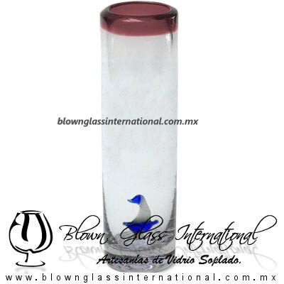 Tequilero Cilíndrico con Barco Velero y Borde de Color Amatista, Fábrica de Vidrio Soplado Artesanal, made in México - Blown Glass Factory Store Tonala, Handcraft, Handmade. Tequilero Cilíndrico con Barco Velero y Borde de Color Amatista, Fábrica de Vidrio Soplado Artesanal, made in México - Blown Glass Factory Store Tonala, Handcraft, Handmade.