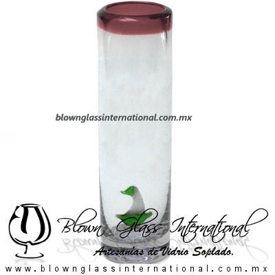 Tequilero Cilíndrico con Barco Velero y Borde de Color Amatista, Fábrica de Vidrio Soplado Artesanal, made in México - Blown Glass Factory Store Tonala, Handcraft, Handmade. Tequilero Cilíndrico con Barco Velero y Borde de Color Amatista, Fábrica de Vidrio Soplado Artesanal, made in México - Blown Glass Factory Store Tonala, Handcraft, Handmade.