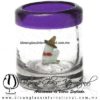 Tequilero Cilíndrico Cristal con Rancherito y Borde de Color Morado. Fábrica de Vidrio Soplado Artesanal, made in México - Blown Glass Factory Store Tonala, Handcraft, Handmade. Tequilero Cilíndrico Cristal con Rancherito y Borde de Color Morado. Fábrica de Vidrio Soplado Artesanal, made in México - Blown Glass Factory Store Tonala, Handcraft, Handmade.