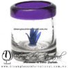 Tequilero Cilíndrico con Agave y Borde de Color Morado, Fábrica de Vidrio Soplado Artesanal, made in México - Blown Glass Factory Store Tonala, Handcraft, Handmade.
