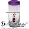Tequilero Cilíndrico Cristal con Santa Claus y Borde de Color Morado. Fábrica de Vidrio Soplado Artesanal, made in México - Blown Glass Factory Store Tonala, Handcraft, Handmade. Tequilero Cilíndrico Cristal con Santa Claus y Borde de Color Morado. Fábrica de Vidrio Soplado Artesanal, made in México - Blown Glass Factory Store Tonala, Handcraft, Handmade.