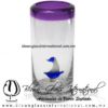 Tequilero Cilíndrico con Barco Velero y Borde de Color Morado, Fábrica de Vidrio Soplado Artesanal, made in México - Blown Glass Factory Store Tonala, Handcraft, Handmade. Tequilero Cilíndrico con Barco Velero y Borde de Color Morado, Fábrica de Vidrio Soplado Artesanal, made in México - Blown Glass Factory Store Tonala, Handcraft, Handmade.
