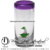 Tequilero Cilíndrico con Barco Velero y Borde de Color Morado, Fábrica de Vidrio Soplado Artesanal, made in México - Blown Glass Factory Store Tonala, Handcraft, Handmade. Tequilero Cilíndrico con Barco Velero y Borde de Color Morado, Fábrica de Vidrio Soplado Artesanal, made in México - Blown Glass Factory Store Tonala, Handcraft, Handmade.